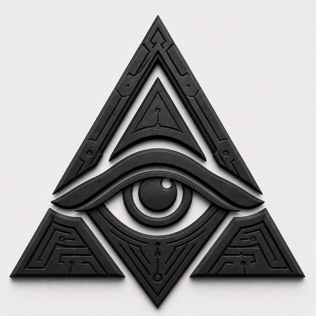 Black Illuminati animated gold pyramid eye logo